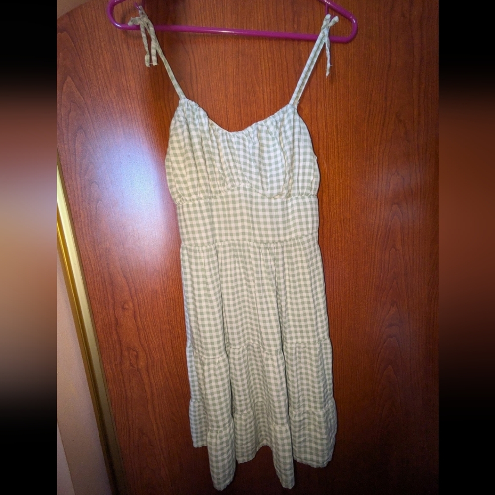 Gingham Checkered Spaghetti Strap Dress